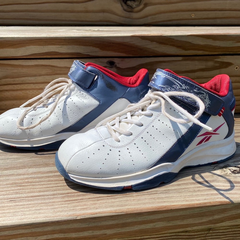 Men’s Reebok retro vintage Uppers basketball sneakers Red white blue size 6.5